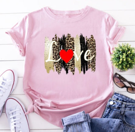 Leopardenmuster-Lippen-Print T-Shirt – Sommerliches Damen-Shirt im Western-Sti