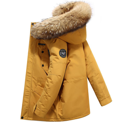 Mittellange Daunenjacke mit Fellkragen – Stilvoll & Warm