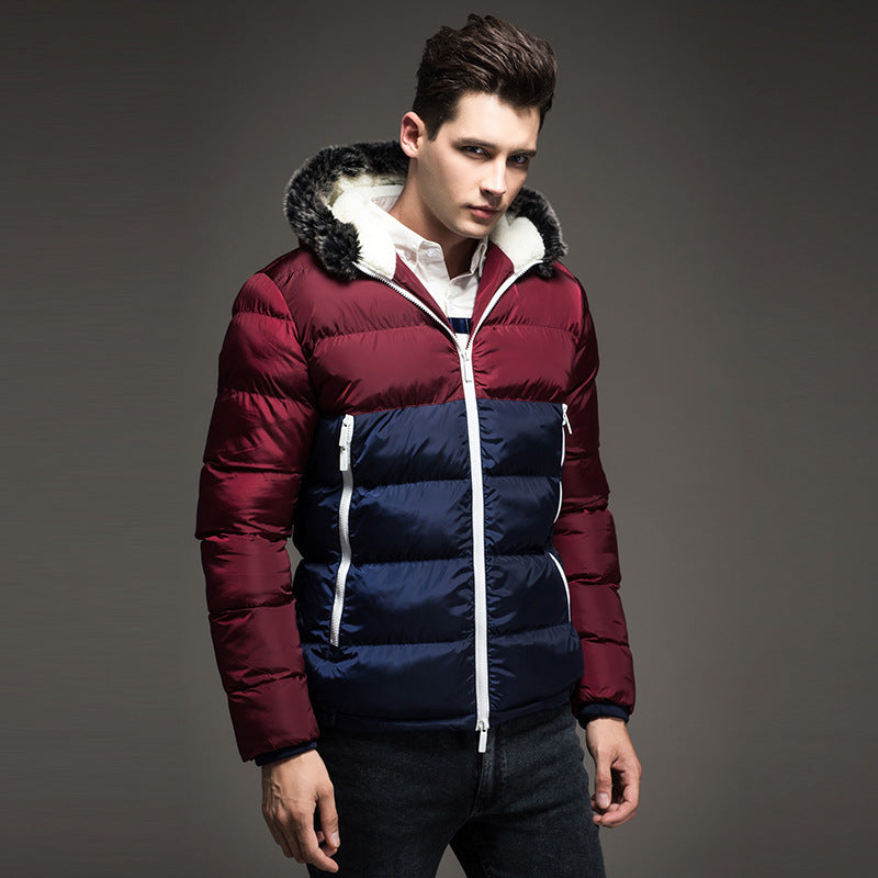 Herren Patchwork Kapuzenjacke – Wärme trifft auf Stil