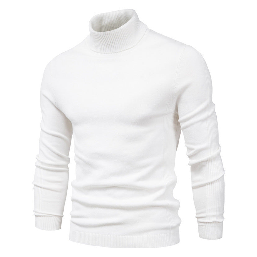 Einfarbiger Slim Fit Rollkragenpullover für Herren