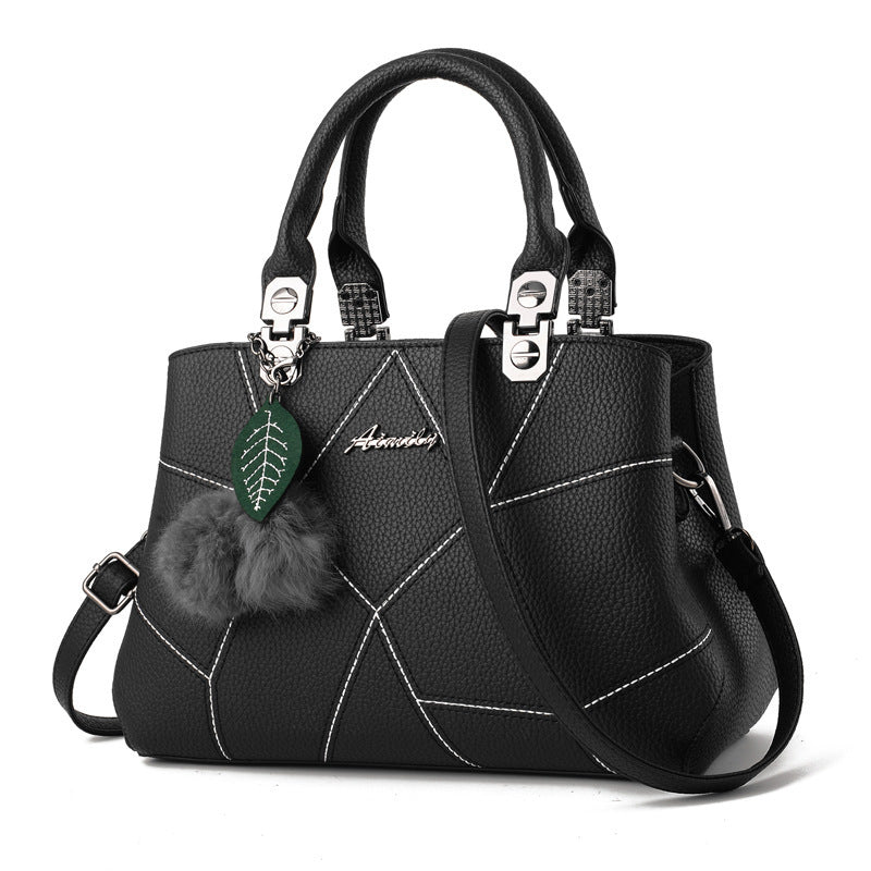 Damen Handtasche – Modischer Geometrischer Druck mit Anhänger