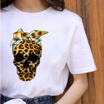 Leopardenmuster-Lippen-Print T-Shirt – Sommerliches Damen-Shirt im Western-Sti