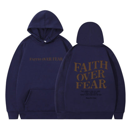 Neuer Hoodie Faith Fear Bedrucktes Sweatshirt für Herren und Damen