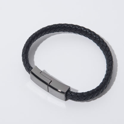 Lederarmband mit integriertem USB-Daten- und Ladekabel