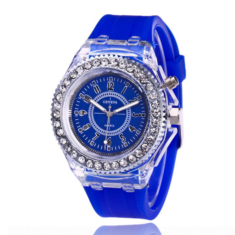 LED Damen-Armbanduhr – Leuchtende Quarz-Silikon-Uhr