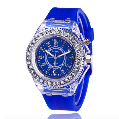 LED Damen-Armbanduhr – Leuchtende Quarz-Silikon-Uhr