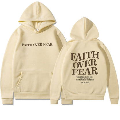 Neuer Hoodie Faith Fear Bedrucktes Sweatshirt für Herren und Damen