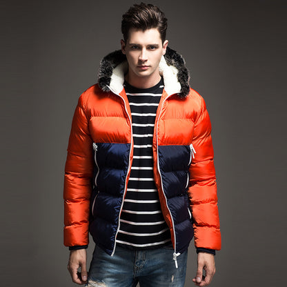 Herren Patchwork Kapuzenjacke – Wärme trifft auf Stil