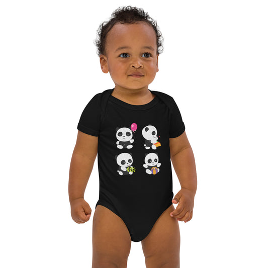 Kleine Panda-Helden Bodysuit aus Bio-Baumwolle