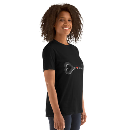 Herzschloss der Liebe Kurzärmeliges Unisex-T-Shirt