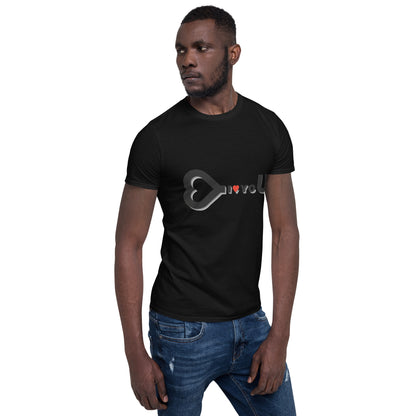 Herzschloss der Liebe Kurzärmeliges Unisex-T-Shirt