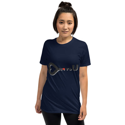 Herzschloss der Liebe Kurzärmeliges Unisex-T-Shirt