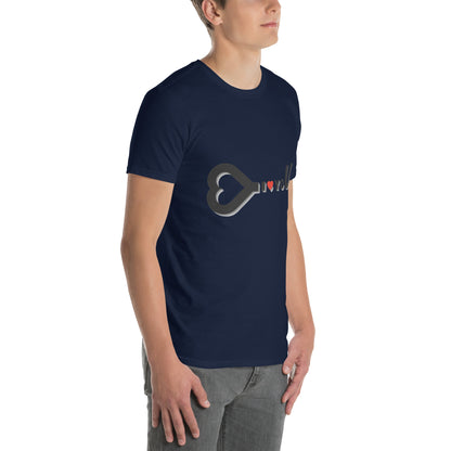 Herzschloss der Liebe Kurzärmeliges Unisex-T-Shirt