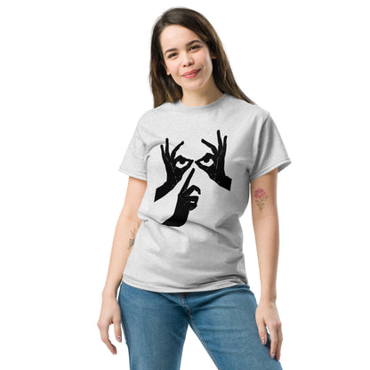 Das Hand-Augen-Motiv Design Klassisches Unisex T-Shirt