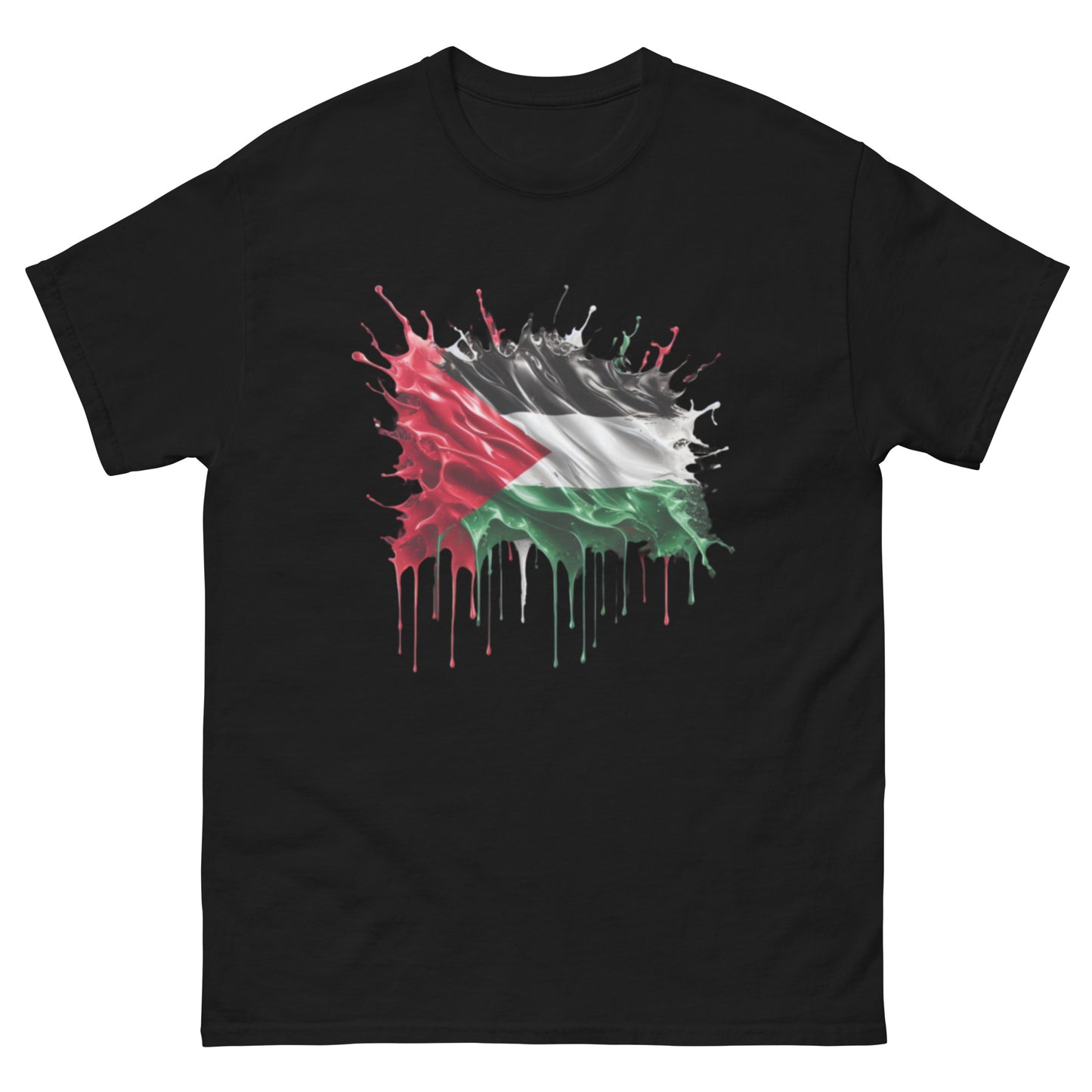 Palästina Flagge Tropfen Unisex Klassisches T-Shirt