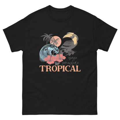 Escape Somewhere Tropical  Klassisches Unisex T-Shirt