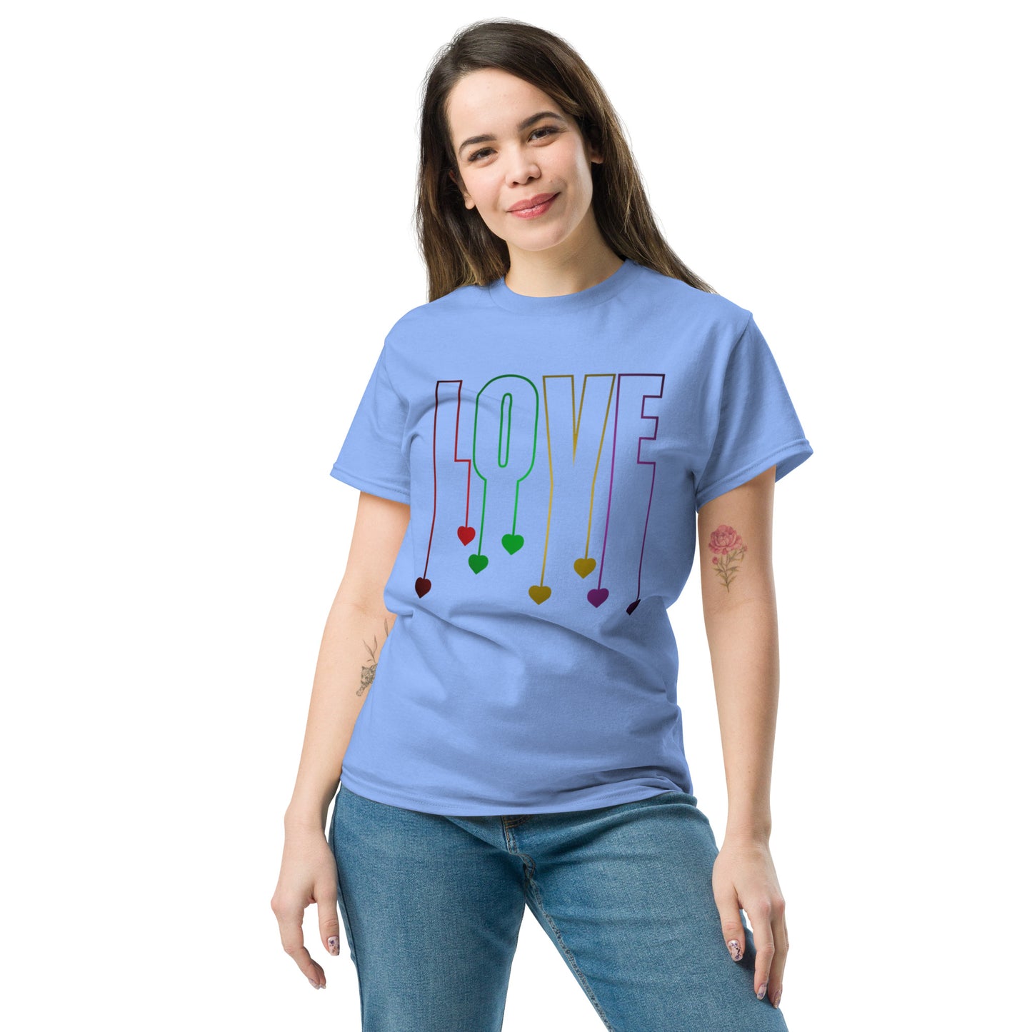 Herz-Liebe Schriftzug T-Shirt – LOVE