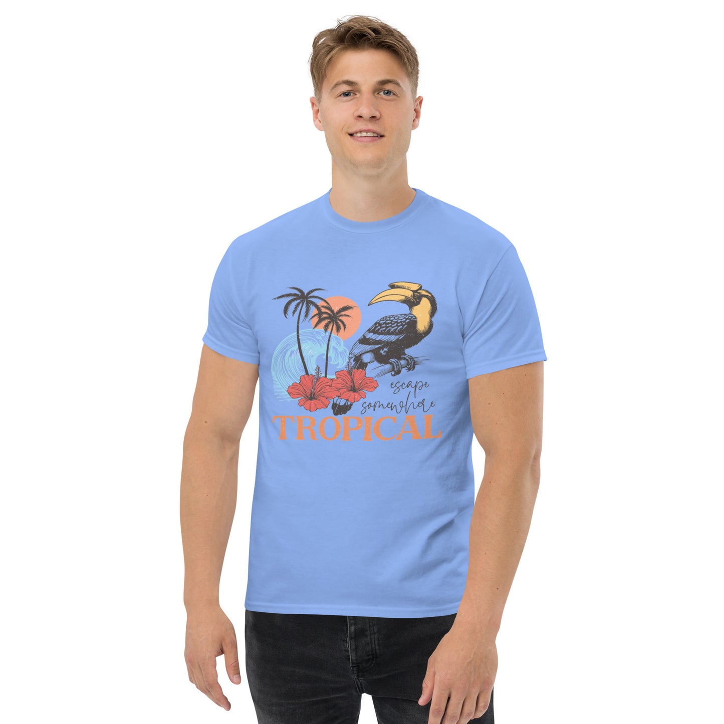 Escape Somewhere Tropical  Klassisches Unisex T-Shirt