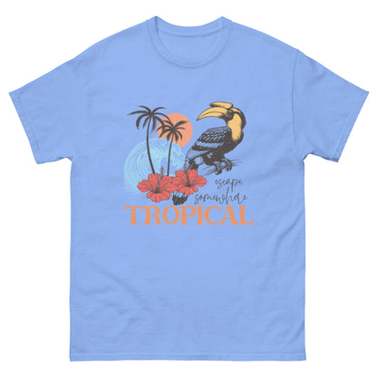 Escape Somewhere Tropical  Klassisches Unisex T-Shirt