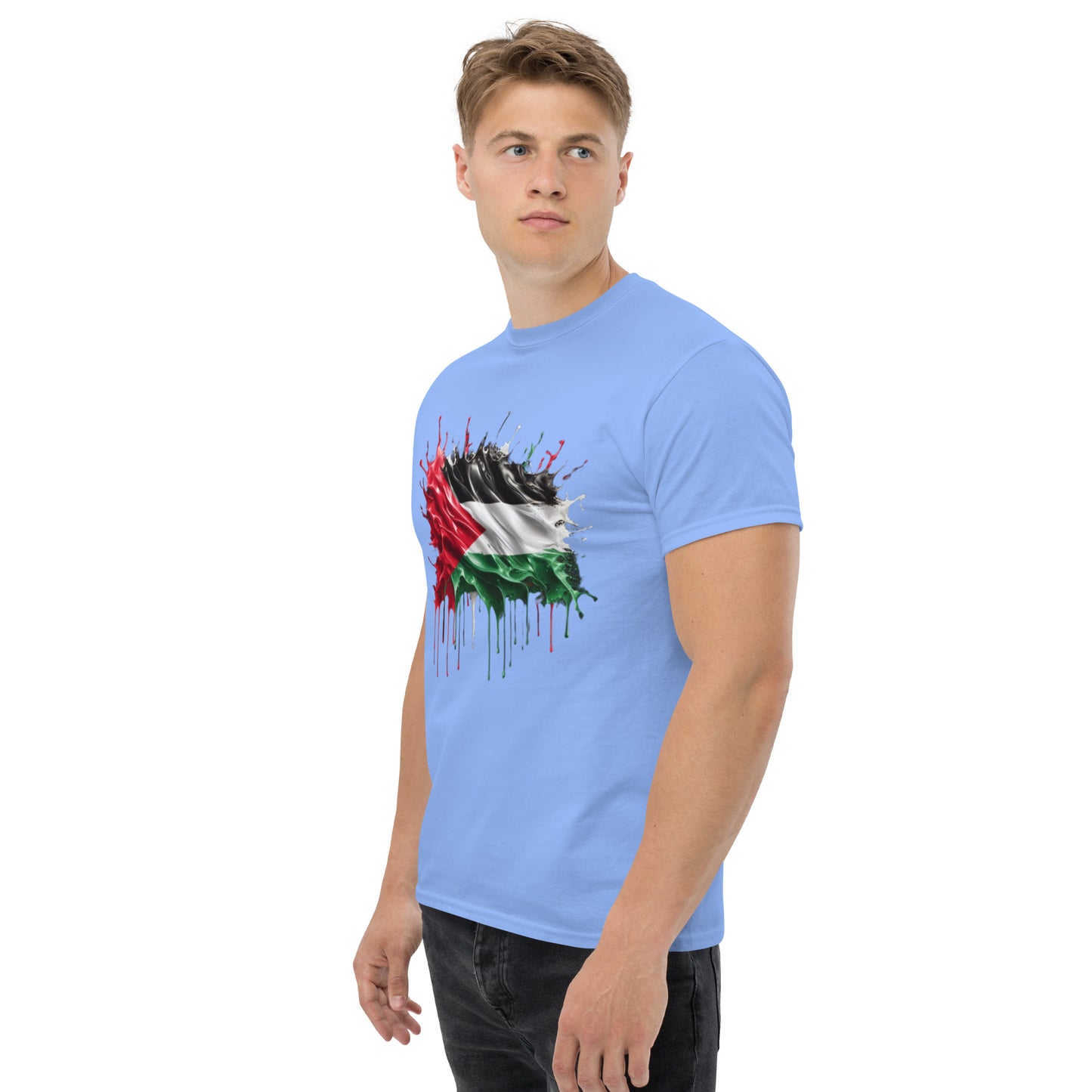 Palästina Flagge Tropfen Unisex Klassisches T-Shirt