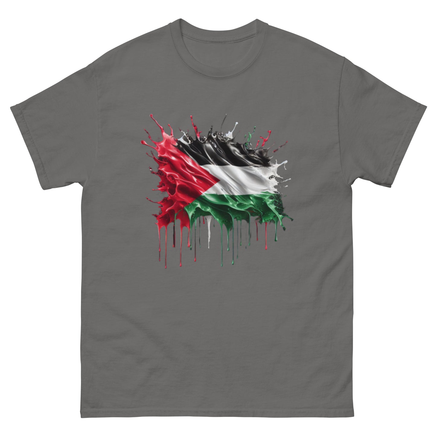 Palästina Flagge Tropfen Unisex Klassisches T-Shirt