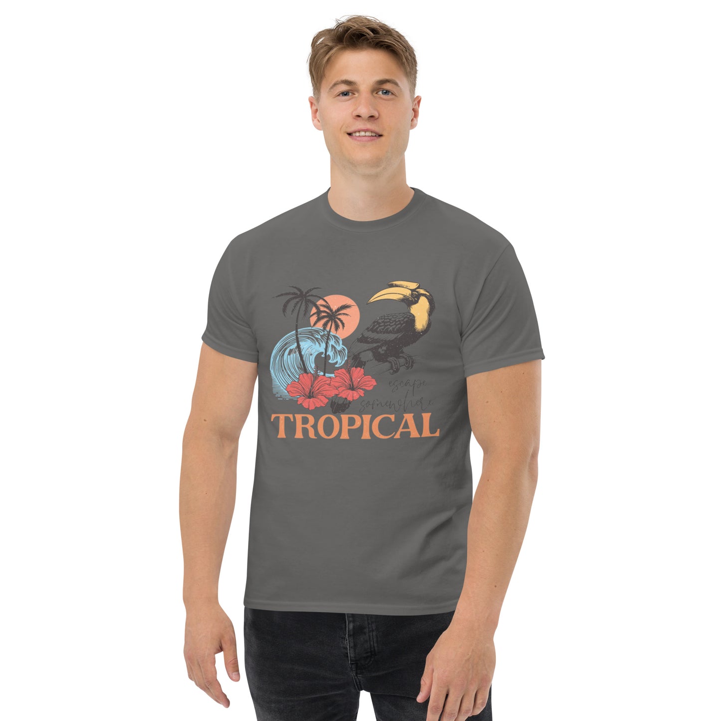 Escape Somewhere Tropical  Klassisches Unisex T-Shirt