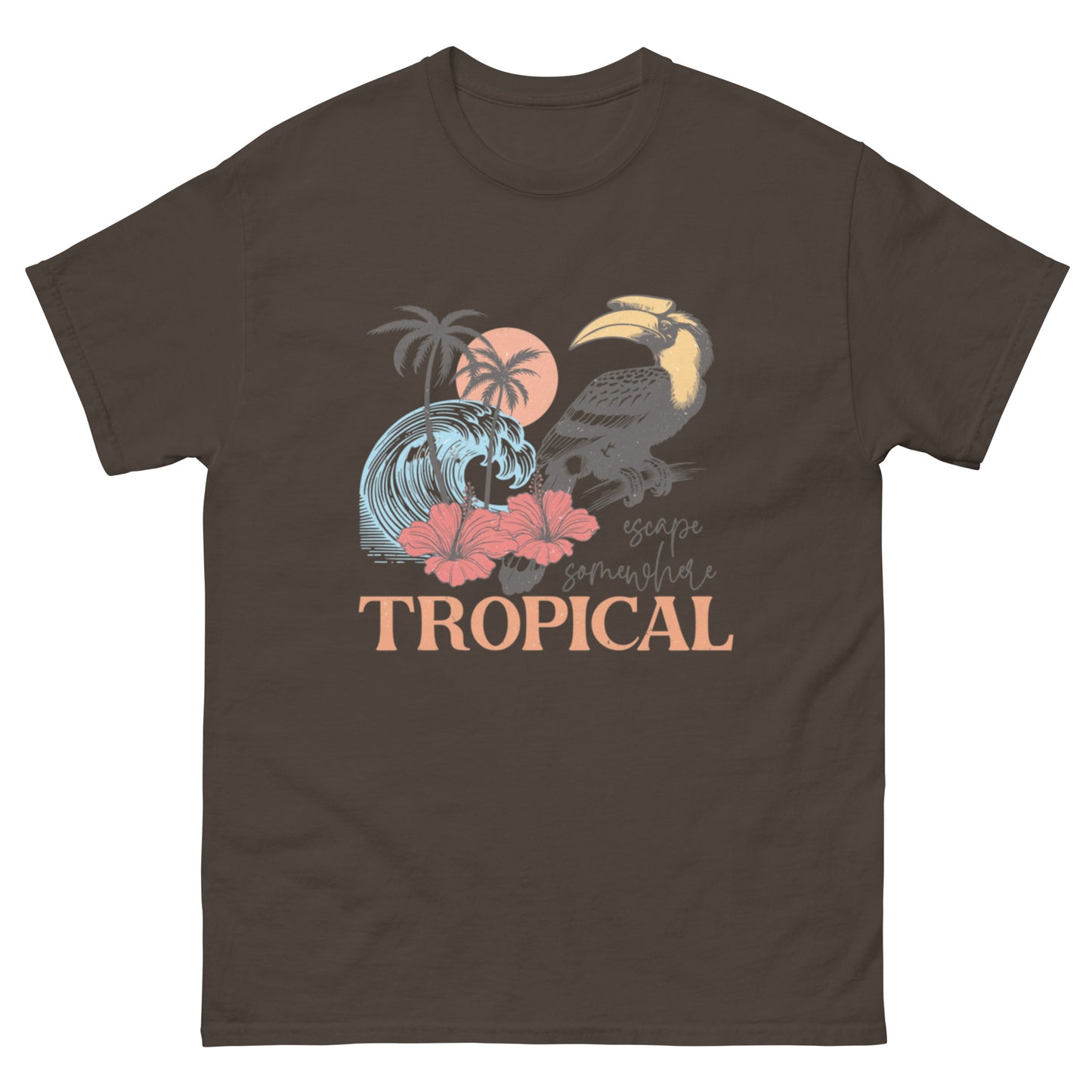 Escape Somewhere Tropical  Klassisches Unisex T-Shirt