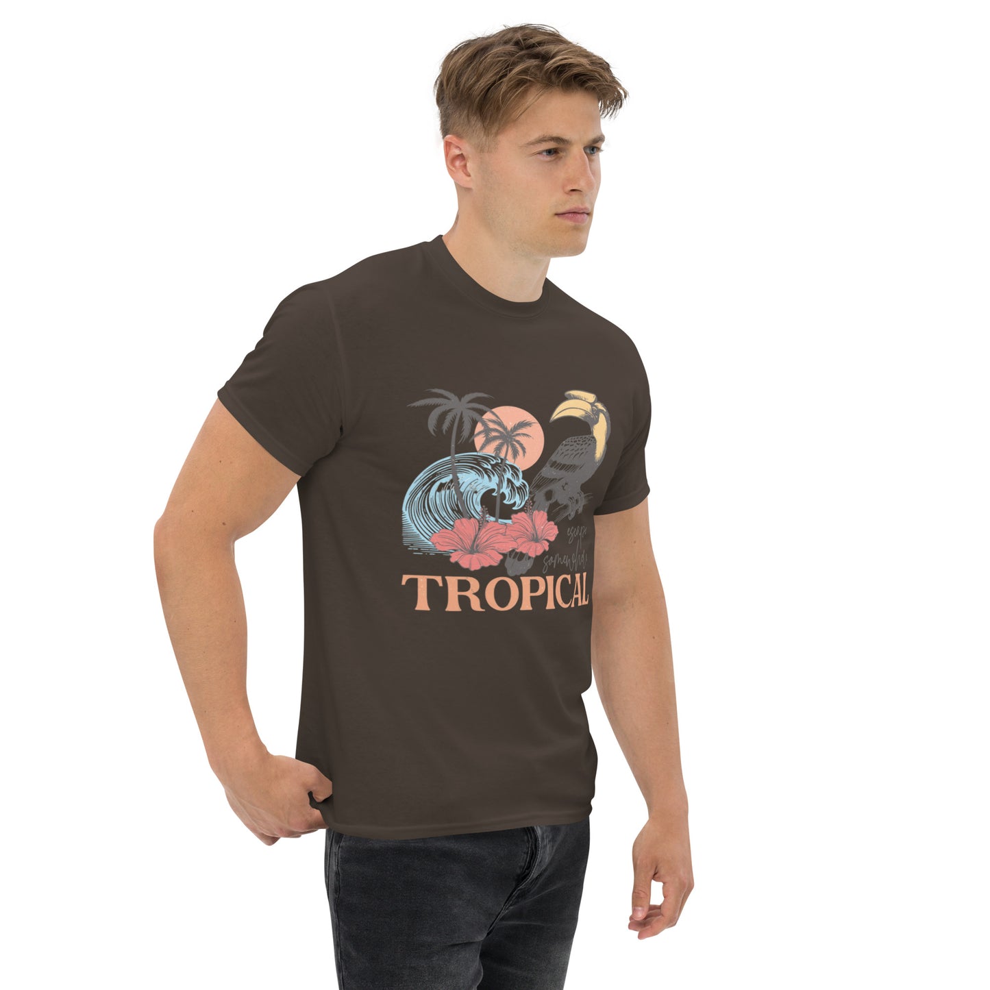 Escape Somewhere Tropical  Klassisches Unisex T-Shirt