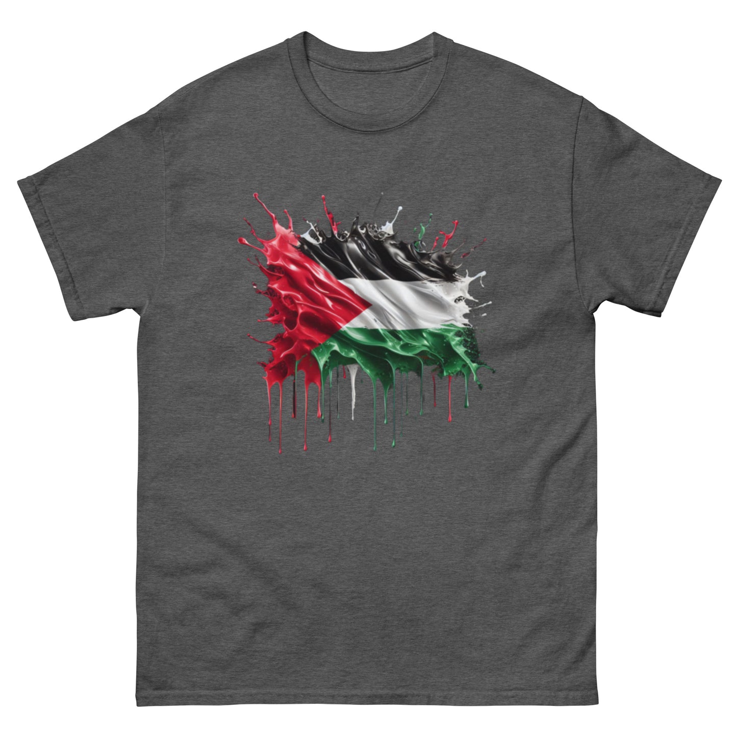 Palästina Flagge Tropfen Unisex Klassisches T-Shirt