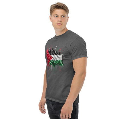 Palästina Flagge Tropfen Unisex Klassisches T-Shirt