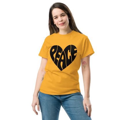 Peace Design Herz Unisex Klassisches T-Shirt – Trage den Frieden mit Stil