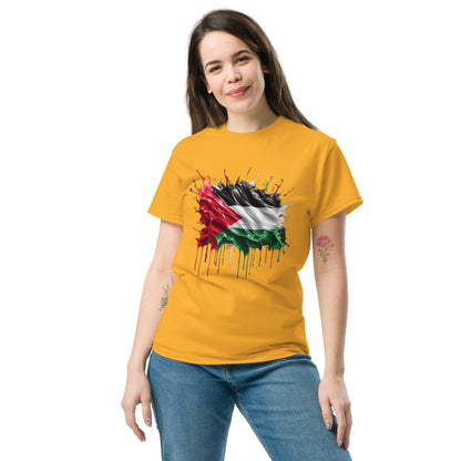 Palästina Flagge Tropfen Unisex Klassisches T-Shirt