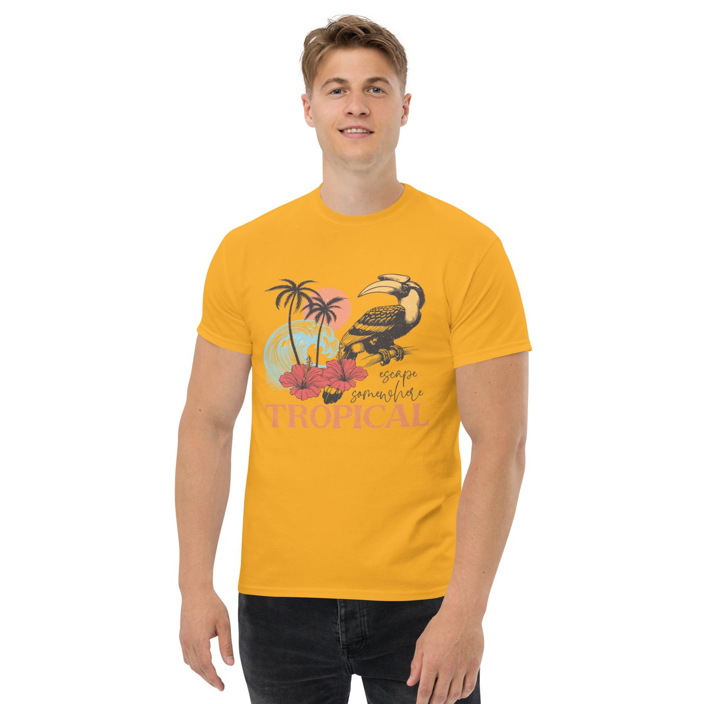 Escape Somewhere Tropical  Klassisches Unisex T-Shirt