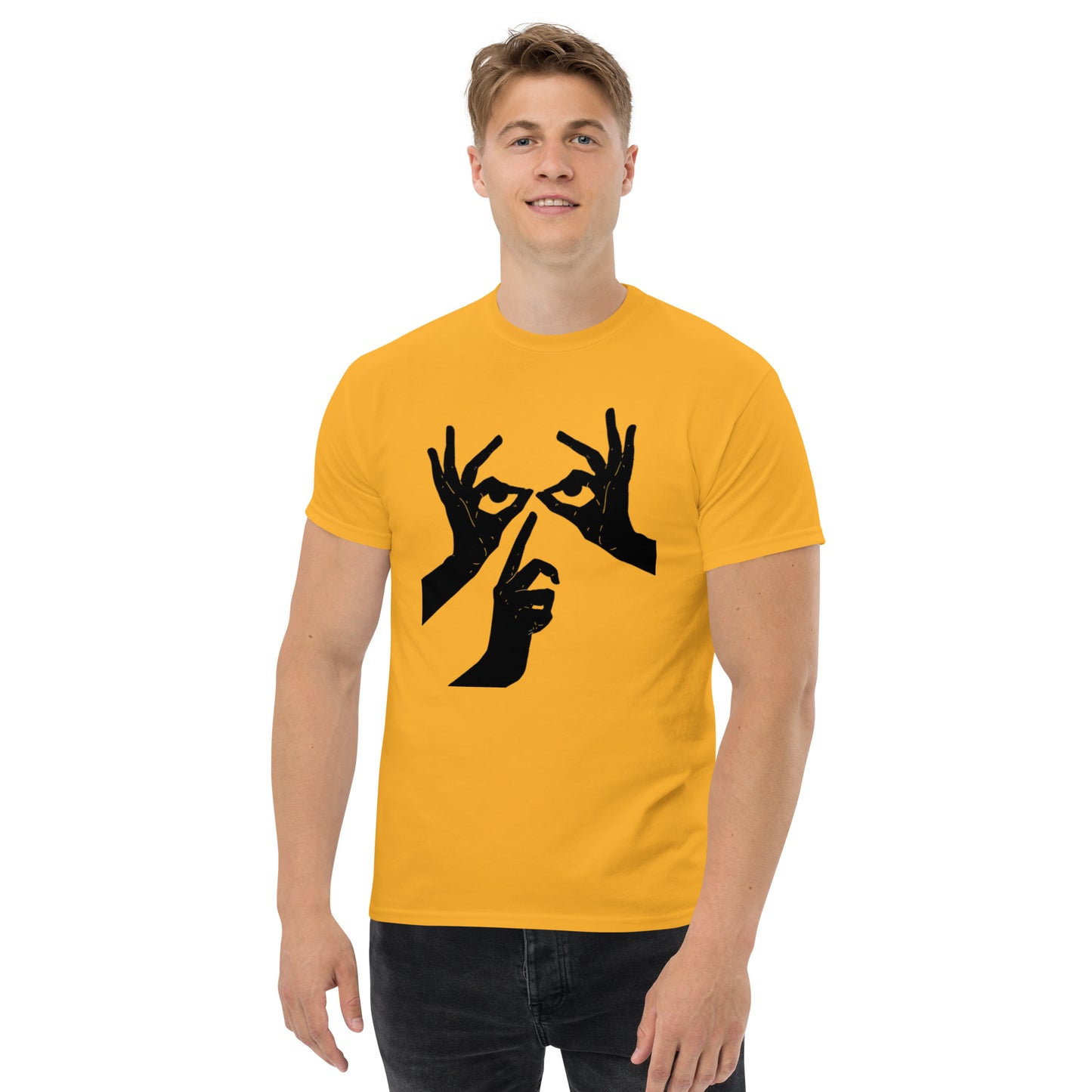 Das Hand-Augen-Motiv Design Klassisches Unisex T-Shirt