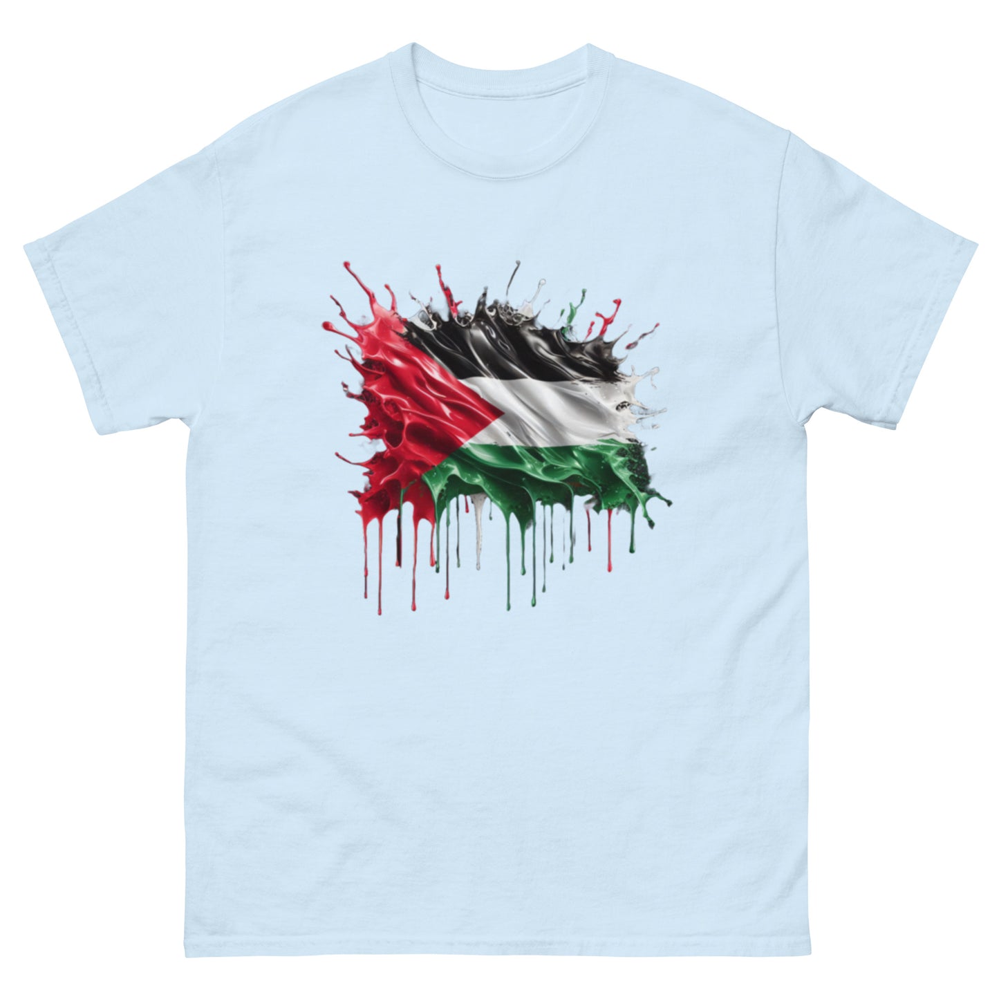 Palästina Flagge Tropfen Unisex Klassisches T-Shirt