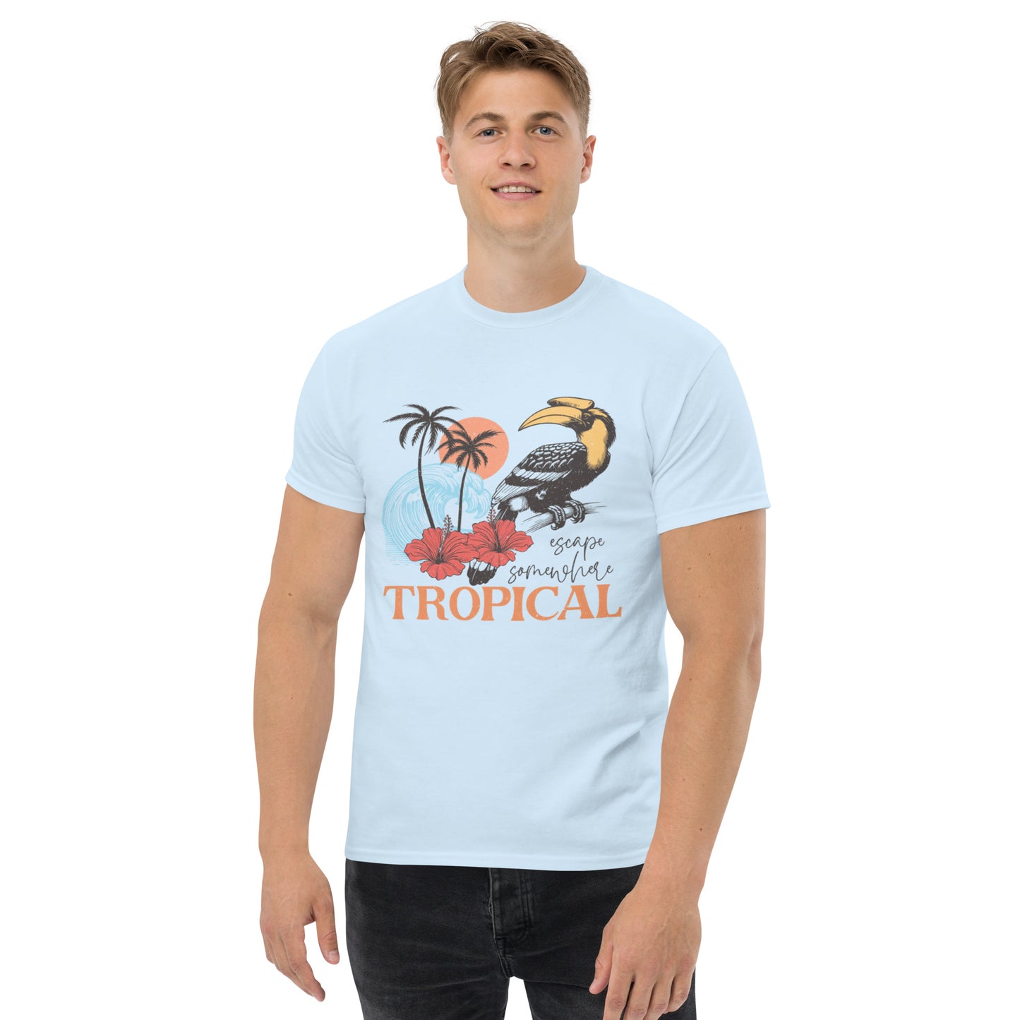 Escape Somewhere Tropical  Klassisches Unisex T-Shirt