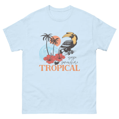 Escape Somewhere Tropical  Klassisches Unisex T-Shirt