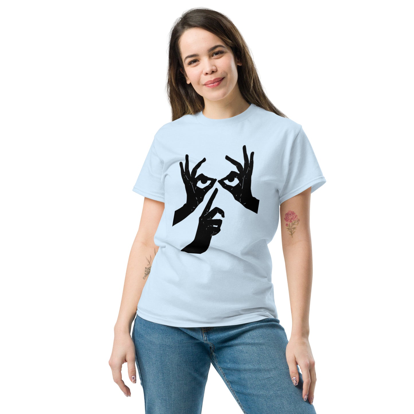 Das Hand-Augen-Motiv Design Klassisches Unisex T-Shirt