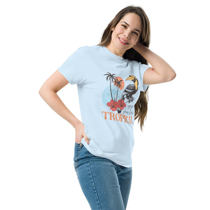 Escape Somewhere Tropical  Klassisches Unisex T-Shirt