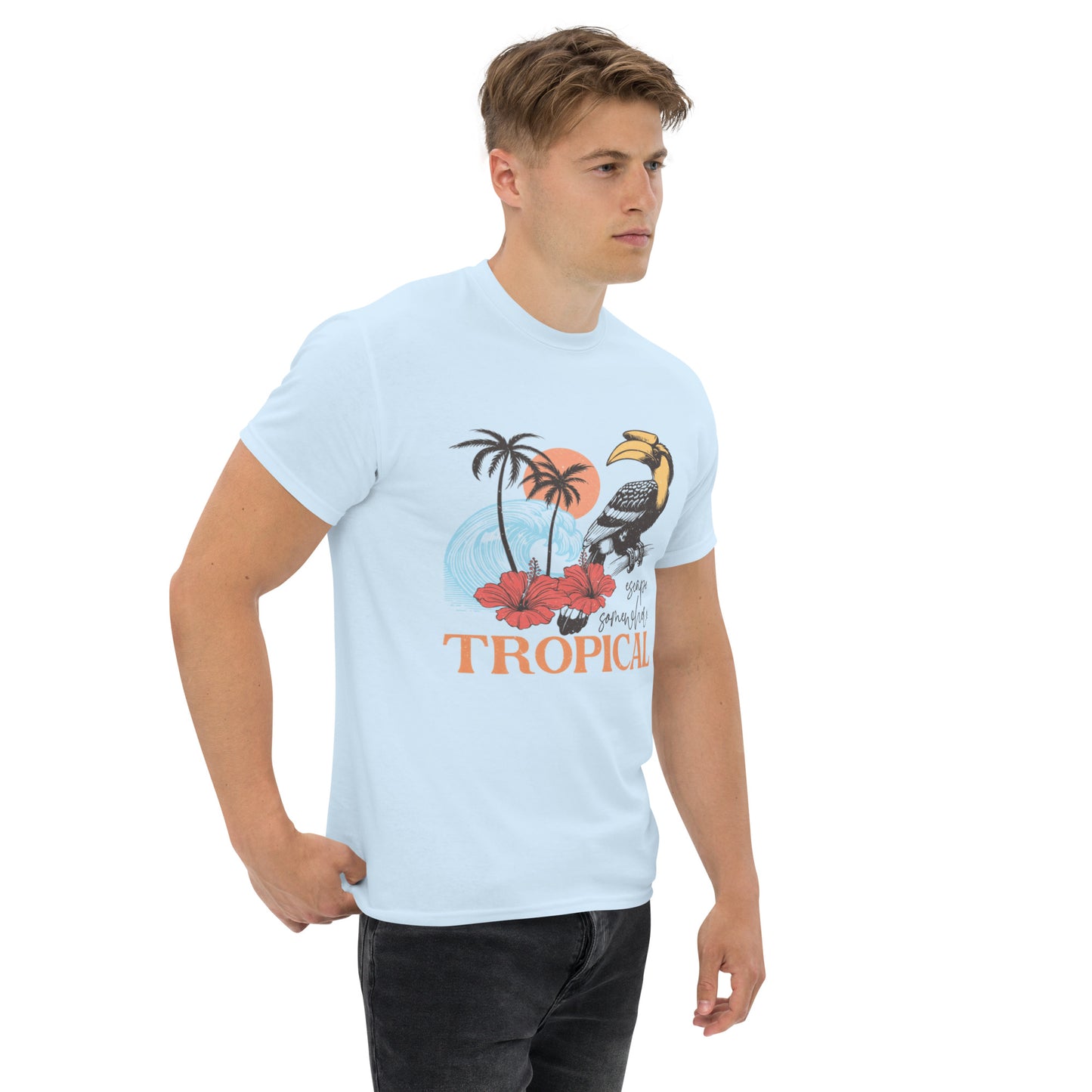 Escape Somewhere Tropical  Klassisches Unisex T-Shirt