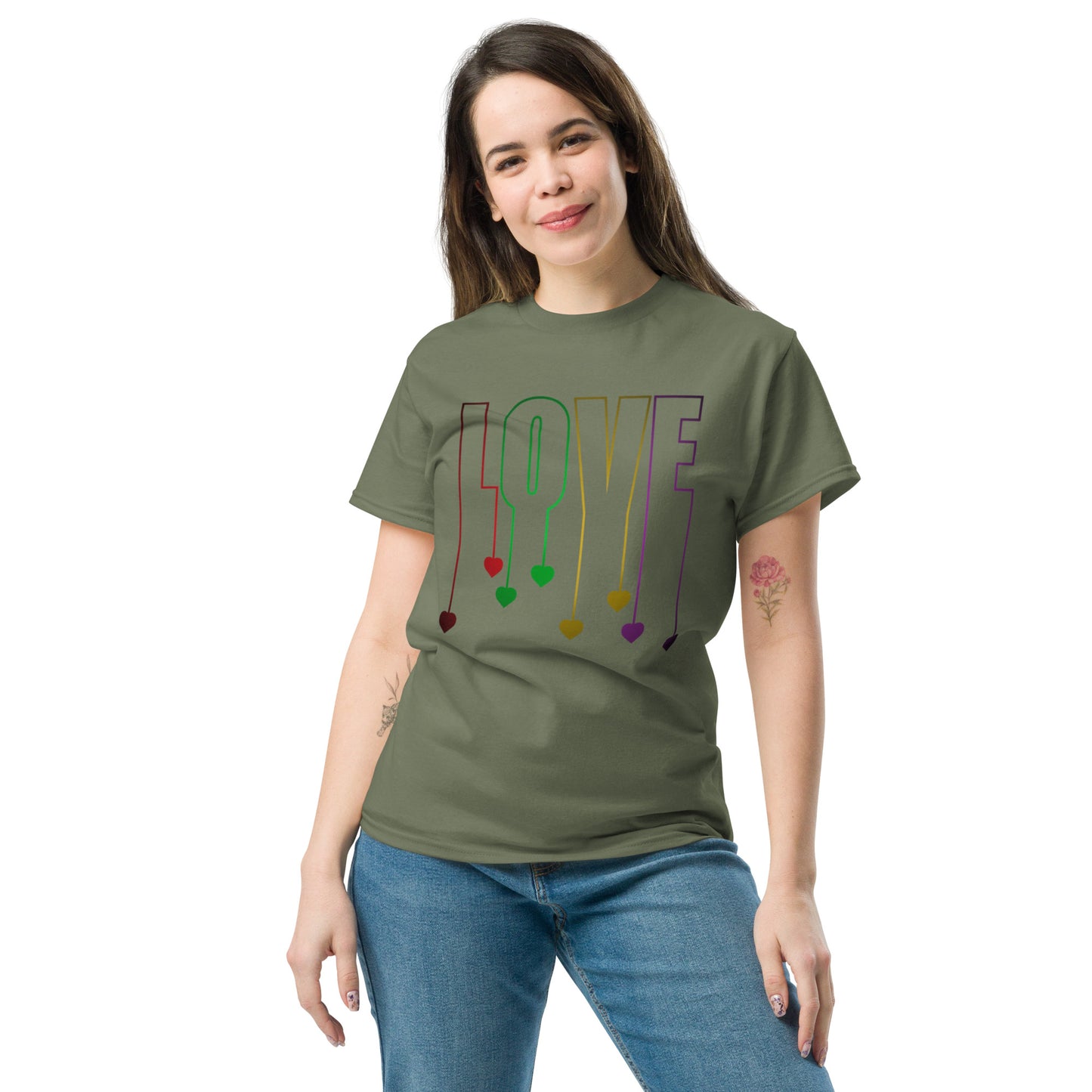 Herz-Liebe Schriftzug T-Shirt – LOVE