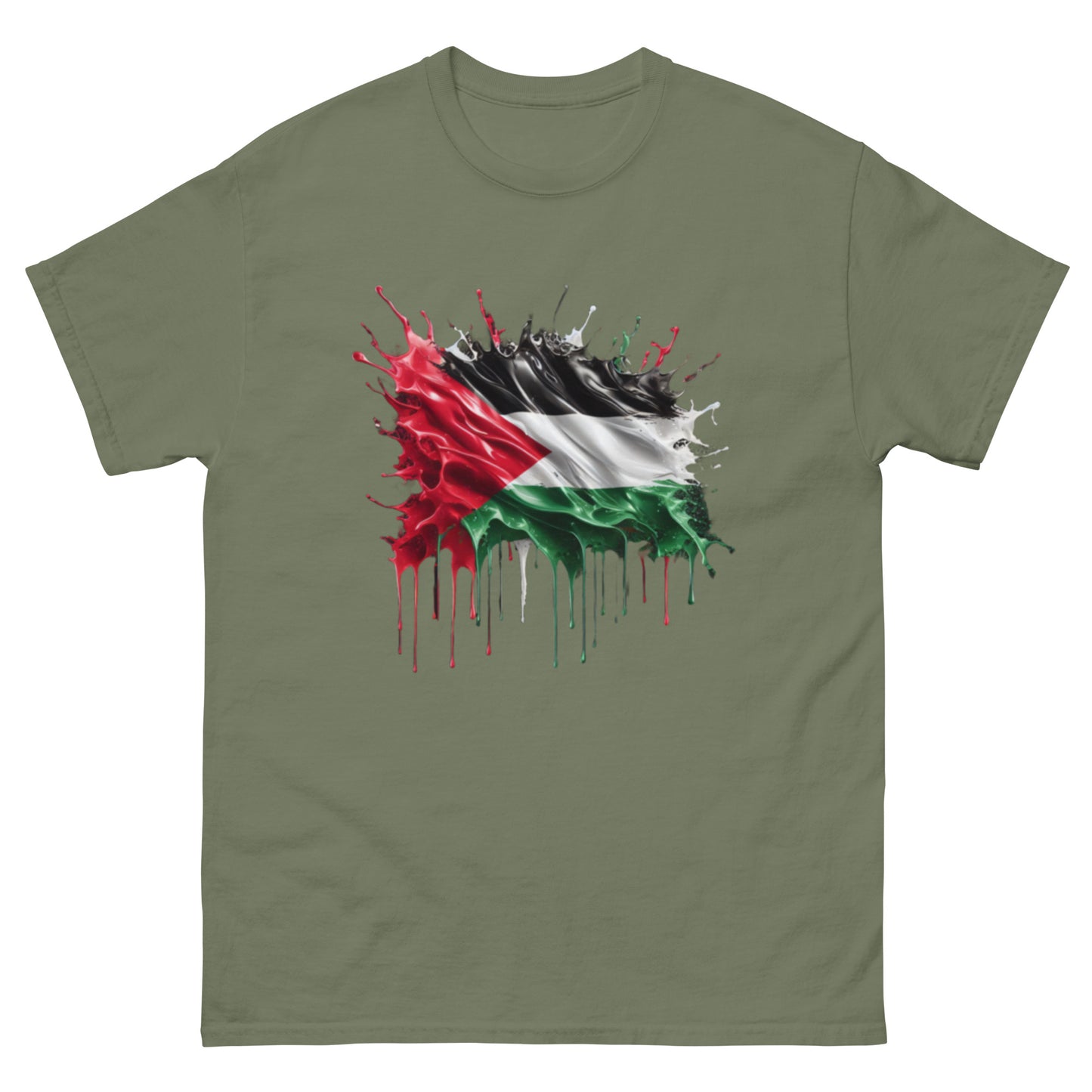 Palästina Flagge Tropfen Unisex Klassisches T-Shirt