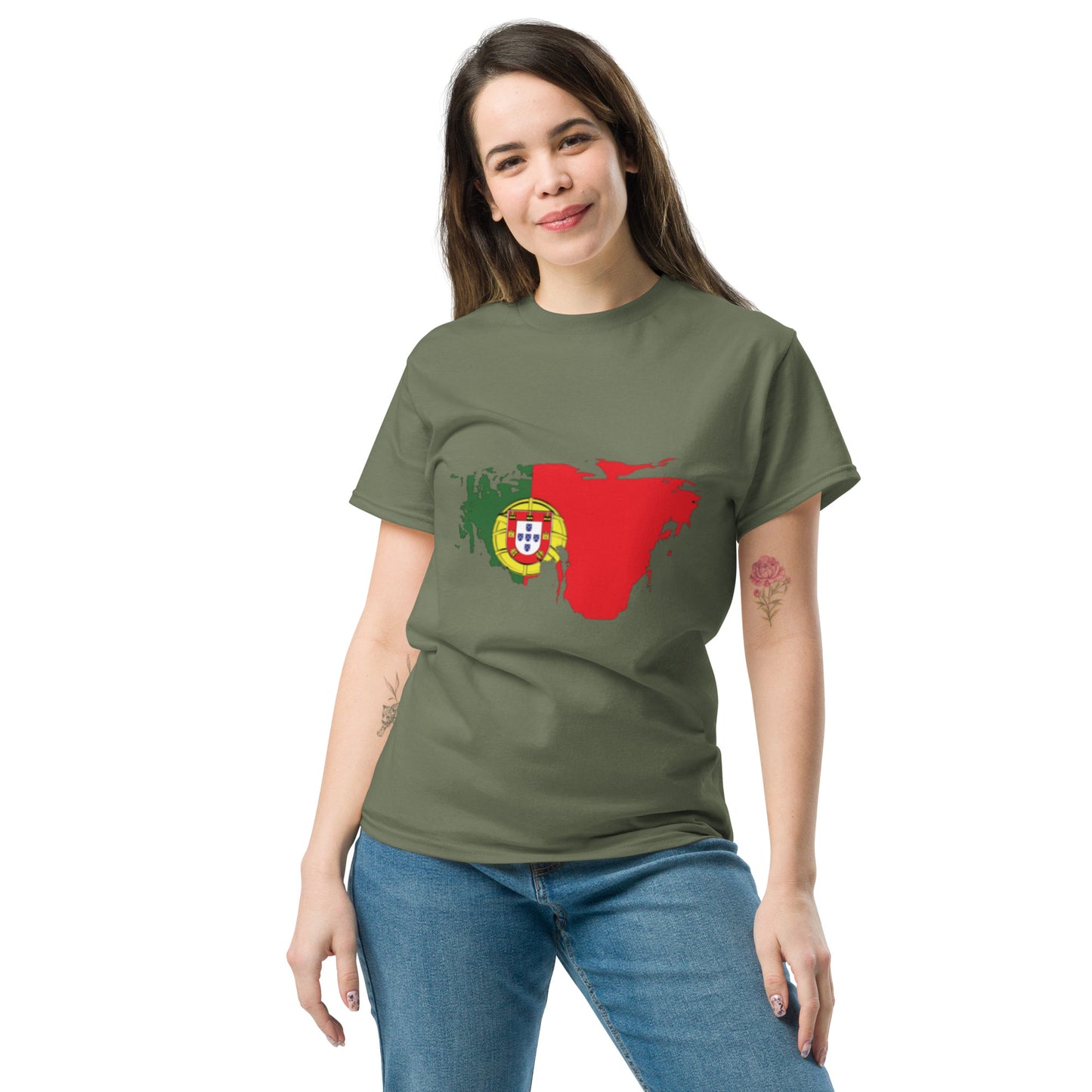 Azeitão-Style Portugiesischer Flagge Klassisches Unisex T-Shirt