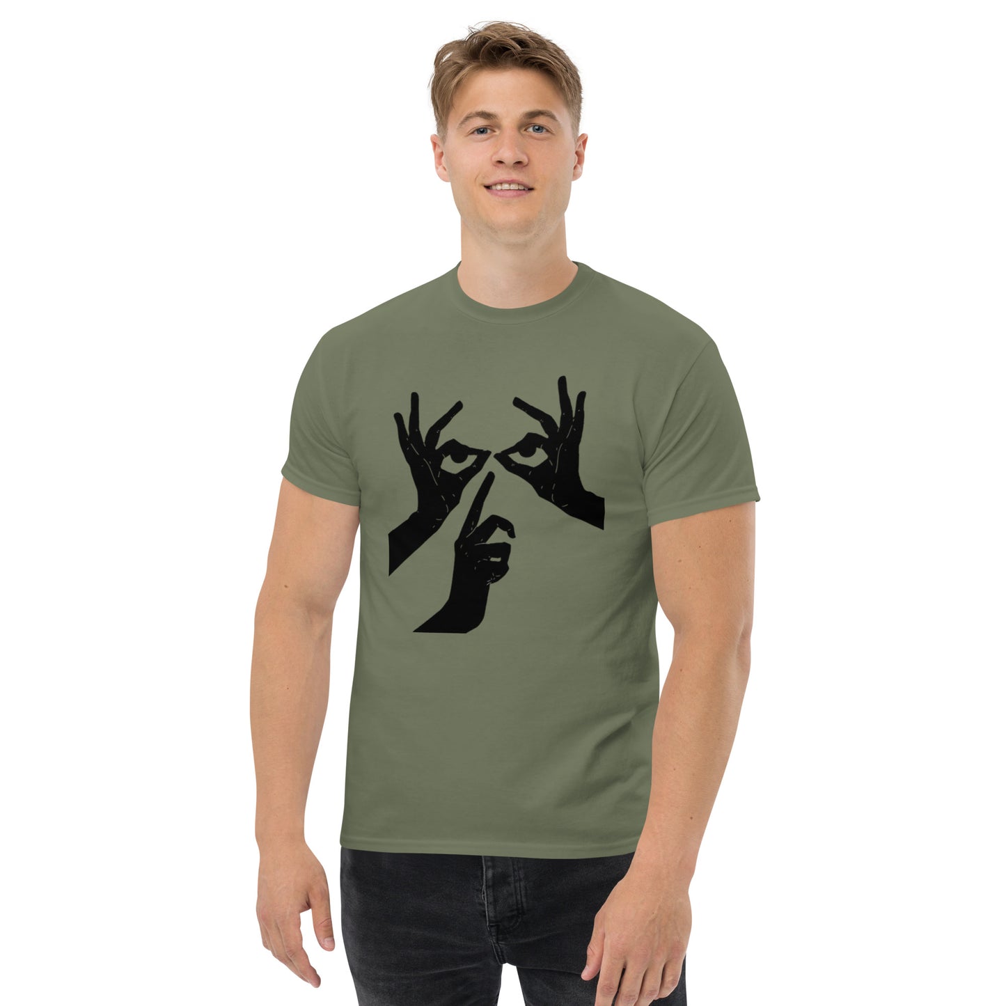 Das Hand-Augen-Motiv Design Klassisches Unisex T-Shirt