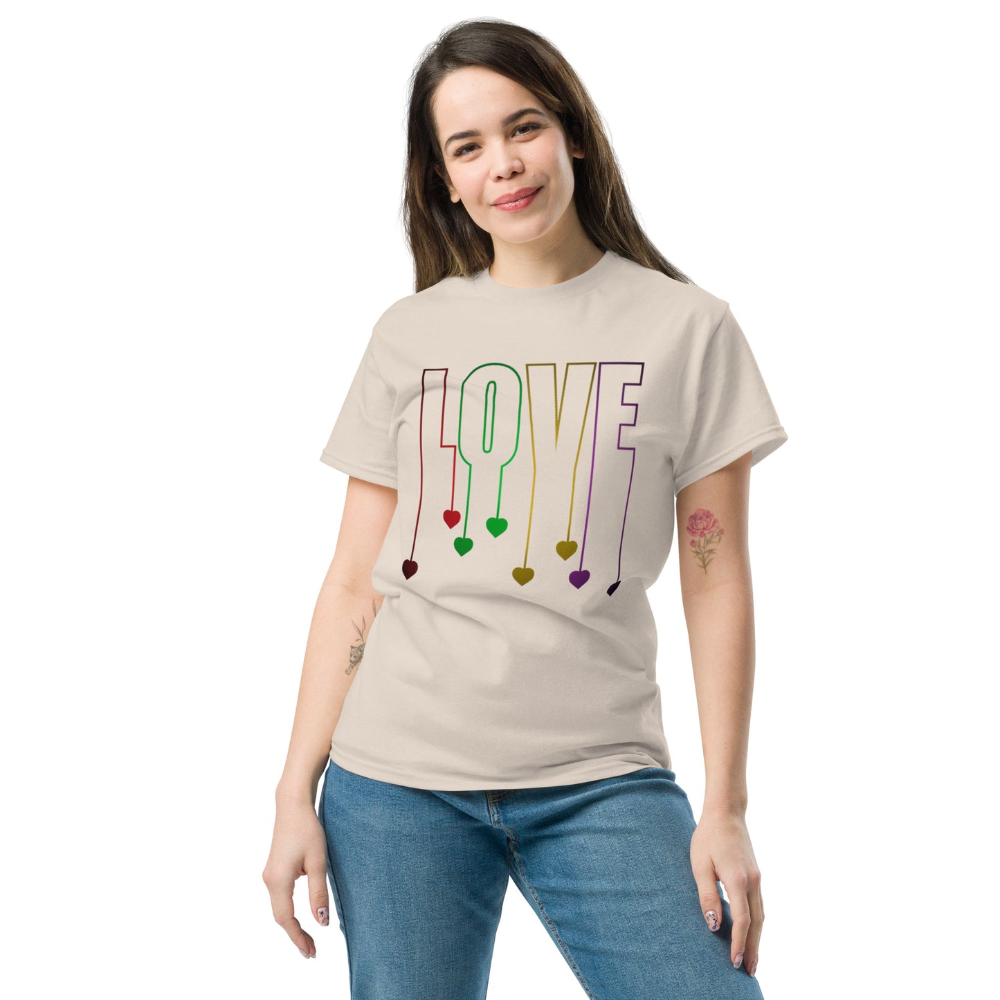 Herz-Liebe Schriftzug T-Shirt – LOVE