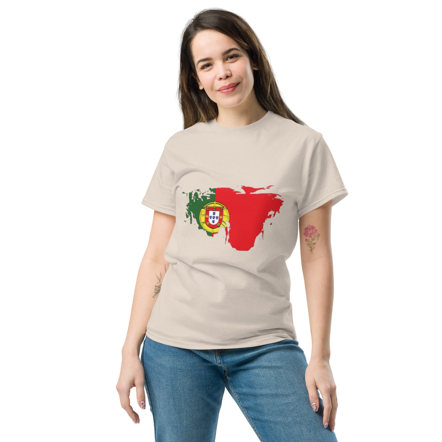 Azeitão-Style Portugiesischer Flagge Klassisches Unisex T-Shirt