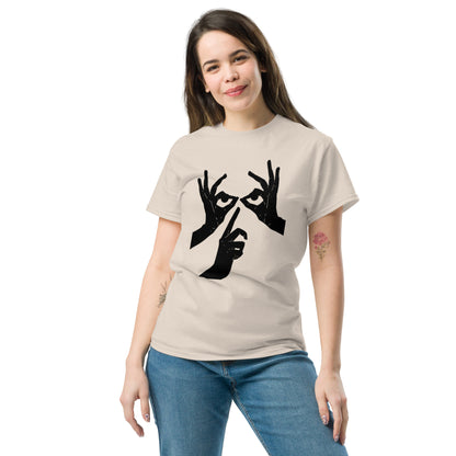 Das Hand-Augen-Motiv Design Klassisches Unisex T-Shirt