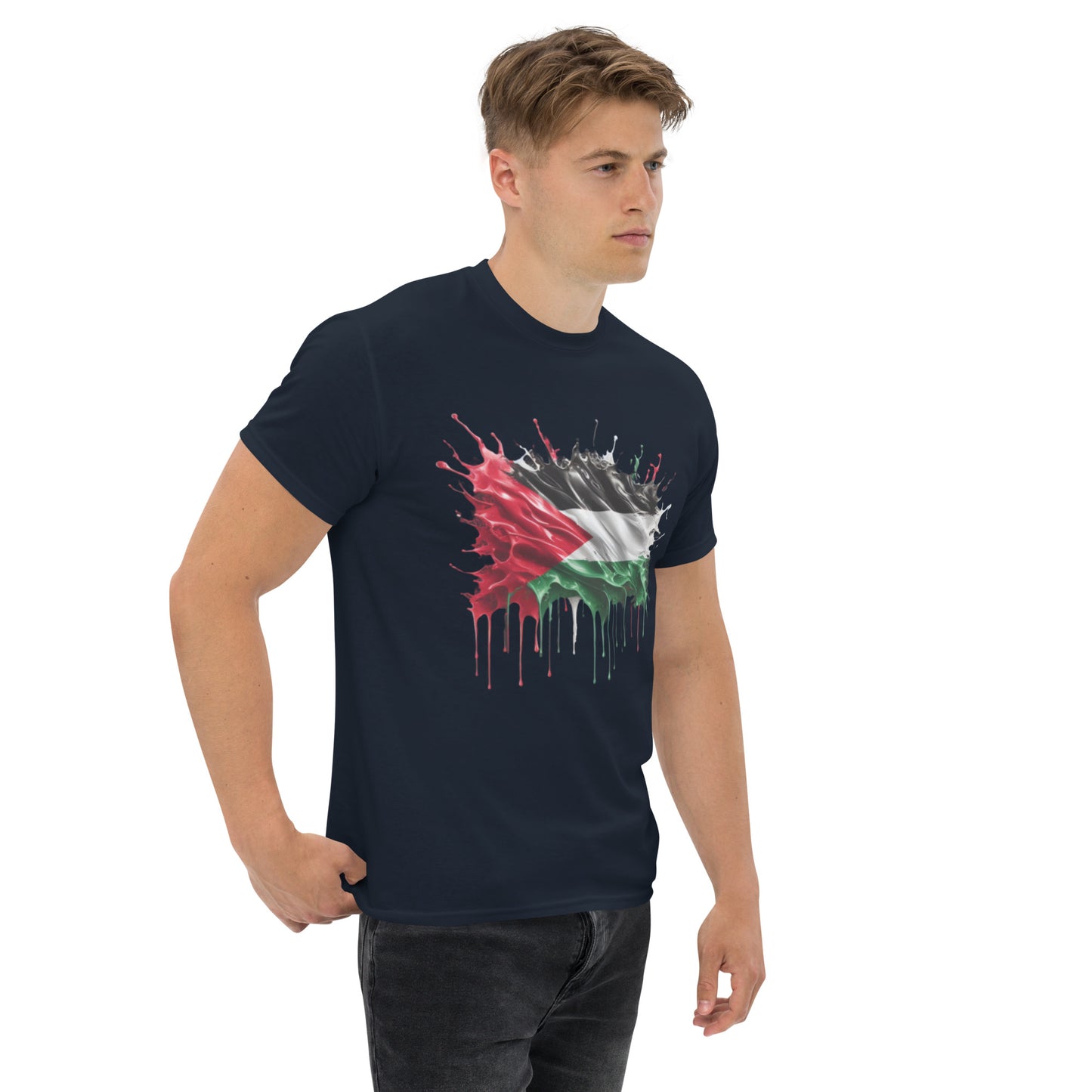 Palästina Flagge Tropfen Unisex Klassisches T-Shirt