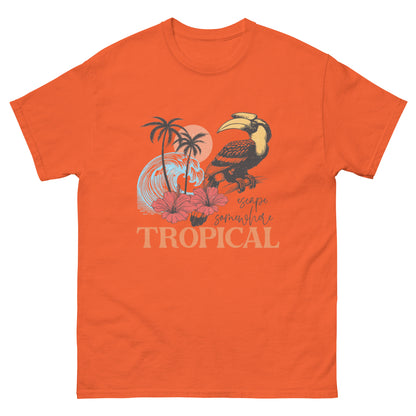 Escape Somewhere Tropical  Klassisches Unisex T-Shirt