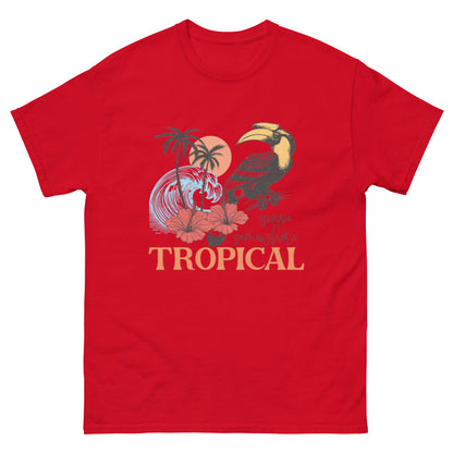 Escape Somewhere Tropical  Klassisches Unisex T-Shirt